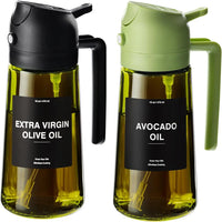 470ml Oil Sprayer for Cooking 2-in-1 Olive Oil Dispenser Thick Glass Bottle