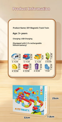 New Children'S Educational Electric Magnetic Levitation Train Track Cube 3d Boy Diy Magnetic Assembly Toys Train Car Xmas Gifts