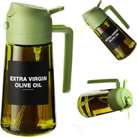 470ml Oil Sprayer for Cooking 2-in-1 Olive Oil Dispenser Thick Glass Bottle