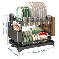 Stainless Steel Dish Rack | Hygienic & Residue-Free Drying | Premium Carbon Steel Construction | Space-Saving Kitchen Organizer