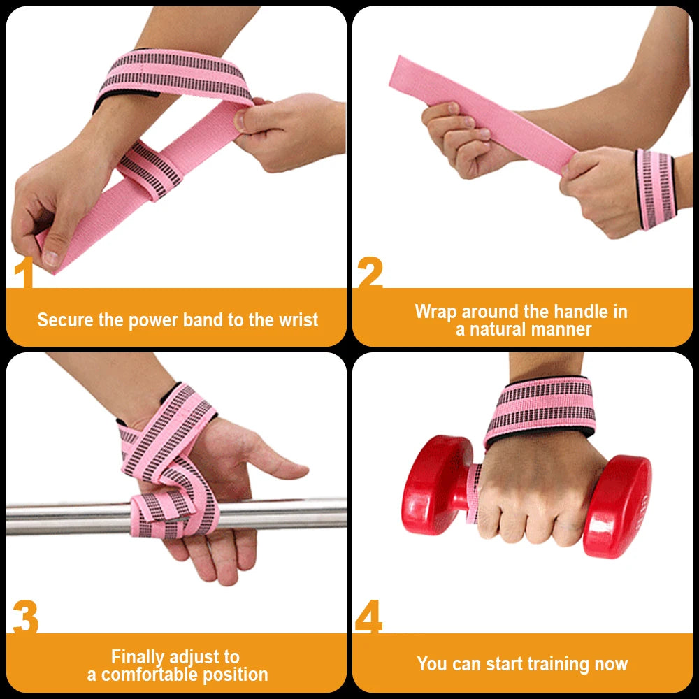 2pcs Lifting Wrist Straps for Weightlifting, Gym Grip Power Workouts Lifting Straps Lift Deadlift Straps Hard Pull Exercise