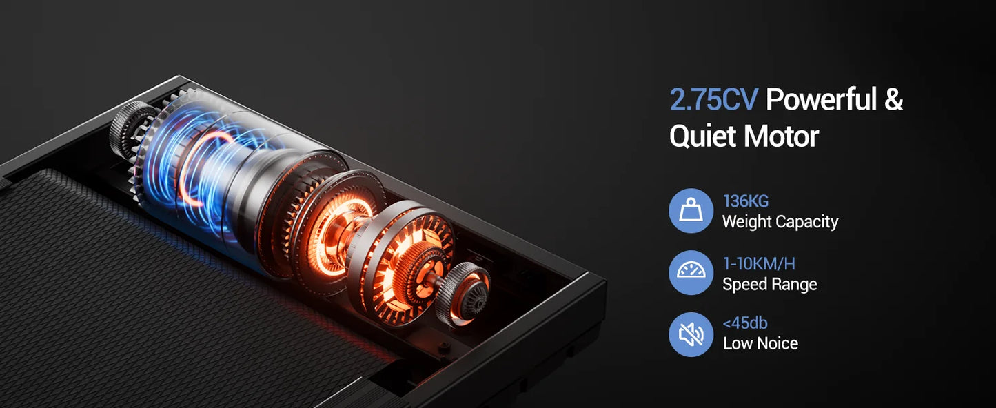 Walking Pad with Incline 10%-15%, 8-10 km/h Treadmill for Home with Incline and Low Noise Motor, Treadmill Desk Max. Support 136