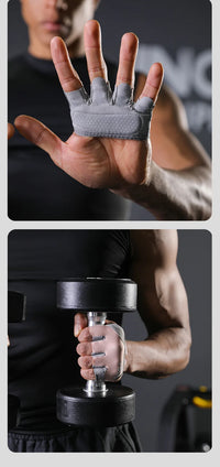 1 pair Anti Slip Four Finger Gloves for Men Women Weightlifting Pilates Aerial Yoga Fitness Breathable Half Finger Anti Callus
