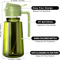 470ml Oil Sprayer for Cooking 2-in-1 Olive Oil Dispenser Thick Glass Bottle