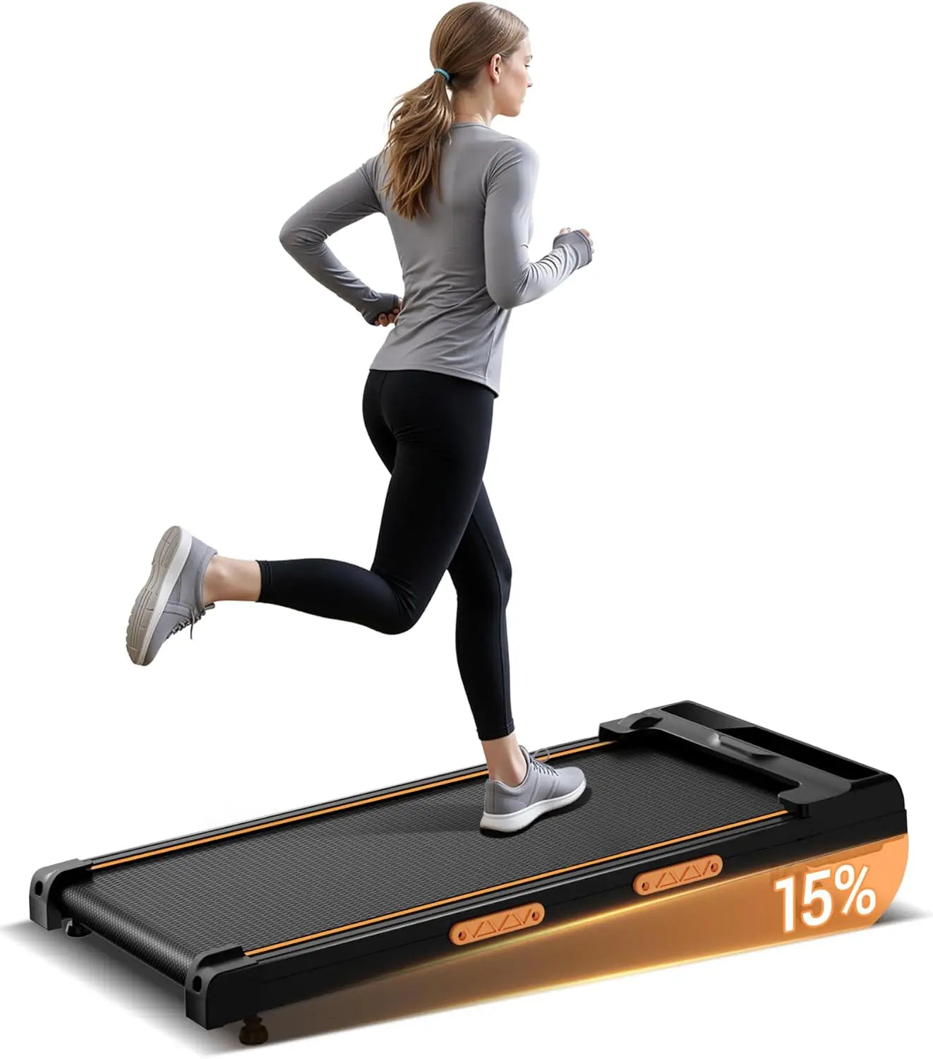 Walking Pad with Incline 10%-15%, 8-10 km/h Treadmill for Home with Incline and Low Noise Motor, Treadmill Desk Max. Support 136