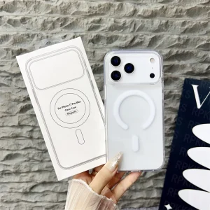 Original For Magsafe Magnetic Wireless Charging Case For iPhone 17 Air 16 15 14 13 12 11 Pro Max 17 Plus Mini Clear Back Cover